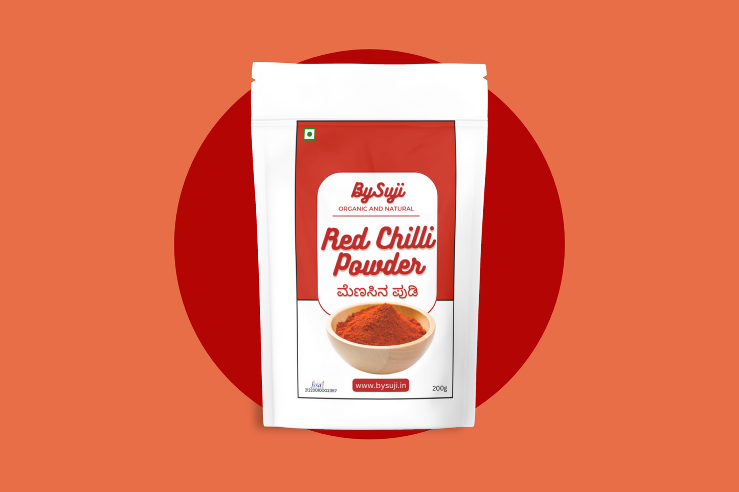 BySuji Homemade Red Chilli (ಮೆಣಸಿನ ಪುಡಿ)  Powder