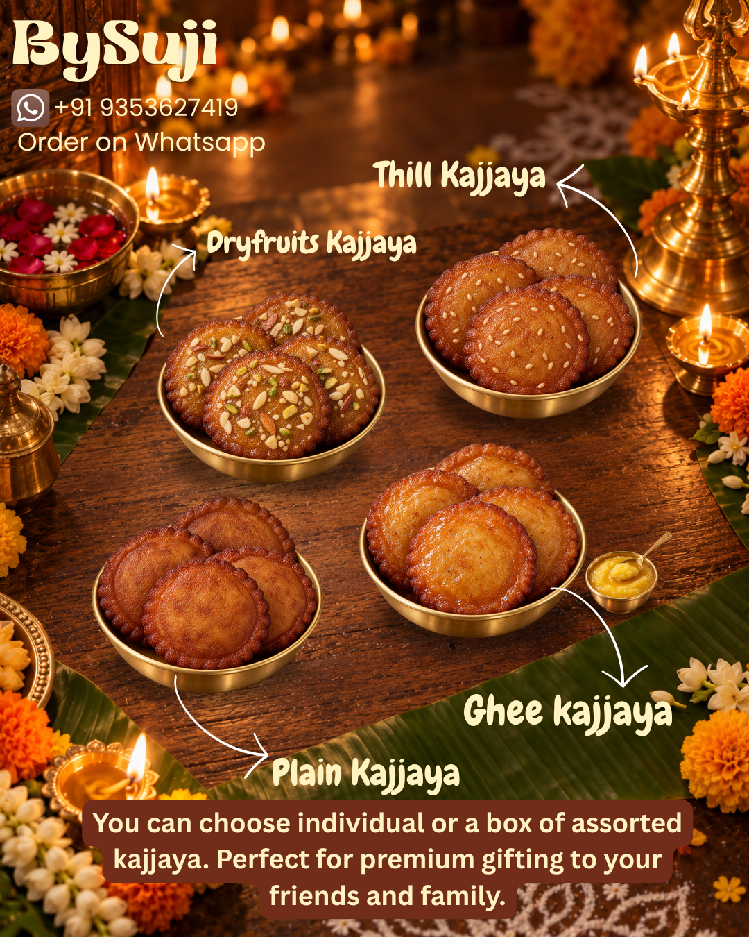 Traditional Kajjaya snacks